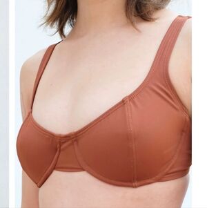 NWT Nu Swim Laser Top Demi Bra Swim Bikini Pumpkin Large Sustainable Bra Demi